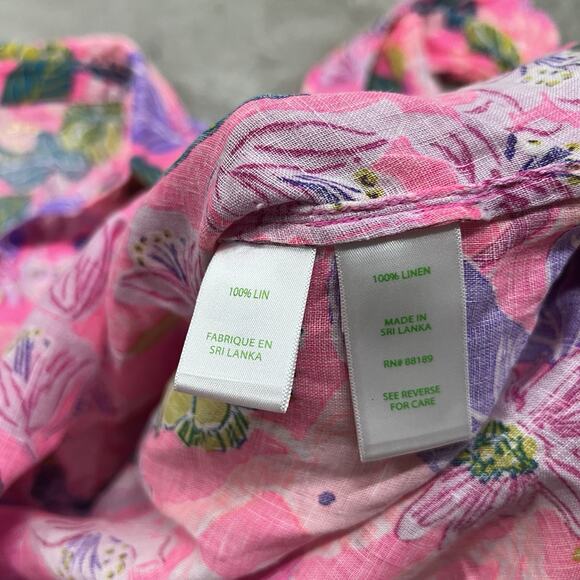 Lilly Pulitzer Sea View Linen Button Down Top in Multi Dive Bar XS - Picture 5 of 6